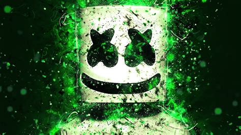 1366x768px | free download | HD wallpaper: Marshmello 4K, close-up, green color, no people ...