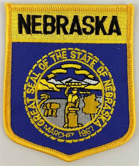 Nebraska State Shield Patch Badge Embroidered Iron on Applique - Etsy