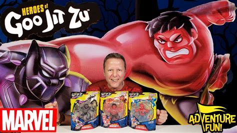 Marvel Heroes of Goo Jit Zu Goo Shifters Including Red Smash Hulk AdventureFun Toy review! - YouTube