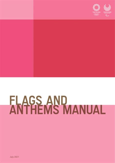 Flags and anthems manual : Tokyo 2020 = ... / The Tokyo Organising ...