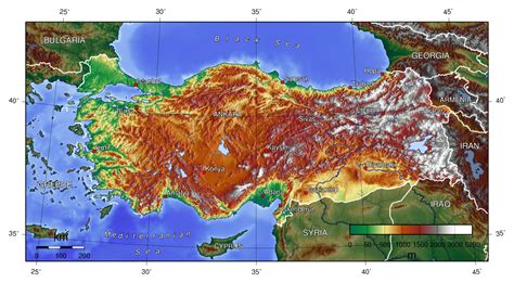 Detailed topographical map of Turkey | Turkey | Asia | Mapsland | Maps ...