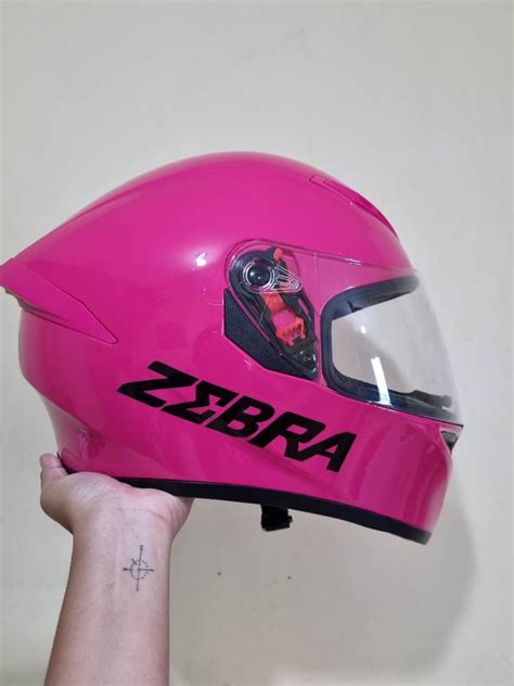 Zebra Pink Motorcycle Helmet, Motorbikes, Motorbike Parts & Accessories, Helmets and other ...