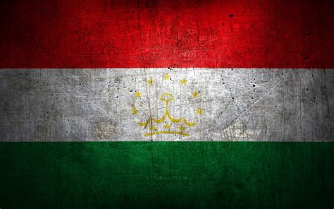 Download wallpapers Tajik metal flag, grunge art, asian countries, Day of Tajikistan, national ...