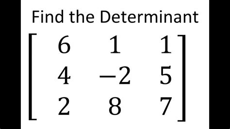 Find the Determinant of a 3x3 Matrix - YouTube