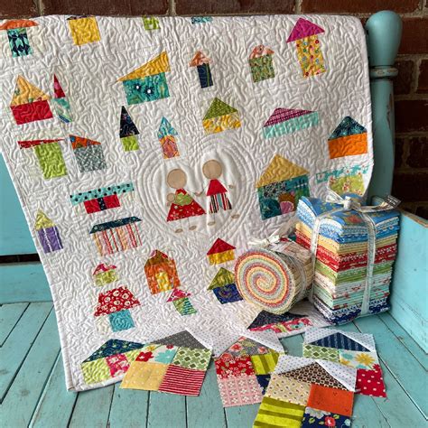 Four Patch House Quilt Block - Aunt Ems Quilts