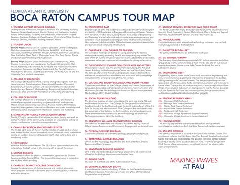 BOCA RATON CAMPUS TOUR MAP FLORIDA ATLANTIC UNIVERSITY