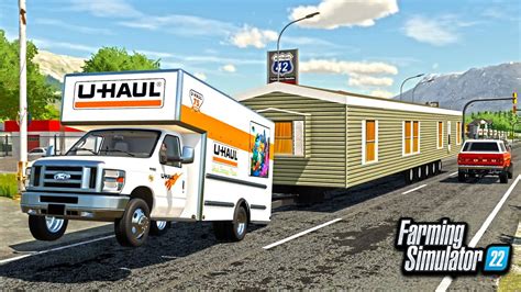 U-HAUL TRUCK MOVING A HOUSE! (MOBILE HOME REPO) | FARMING SIMULATOR 22 - YouTube