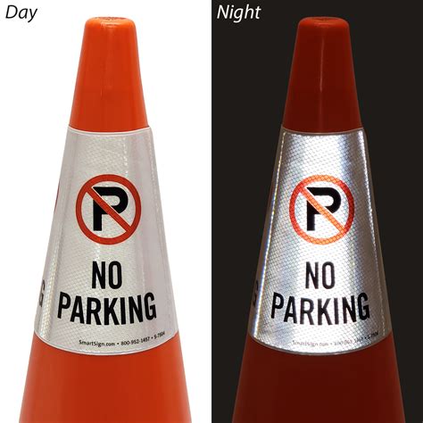 No Parking Cone Message Collar Signs, SKU: S-7504