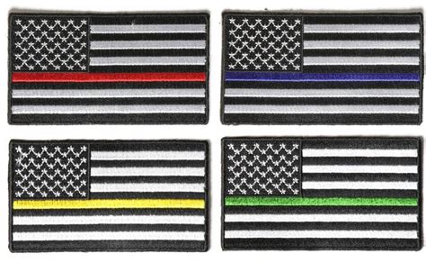 American Flags With Different Colored Thin Stripes For Servicemen