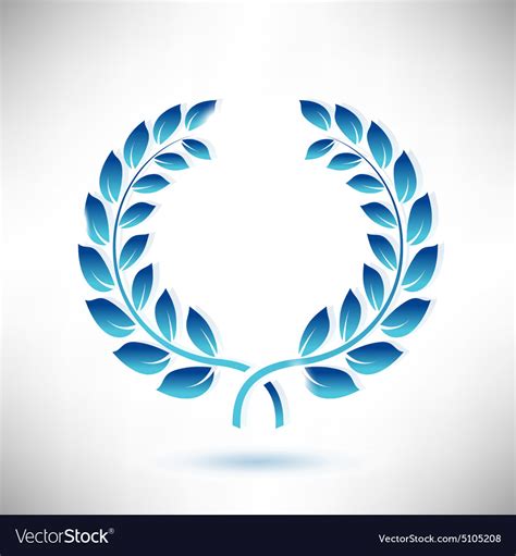 Blue laurel wreath Royalty Free Vector Image - VectorStock