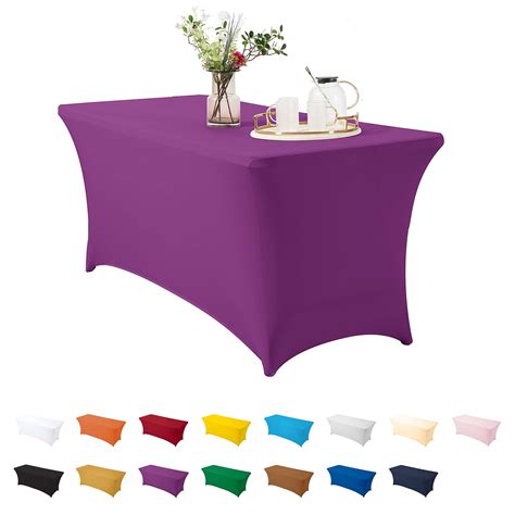 ManMengJi Spandex Tablecloths 6 ft, Stretch Table covers for Standard Folding Tables, Universal ...