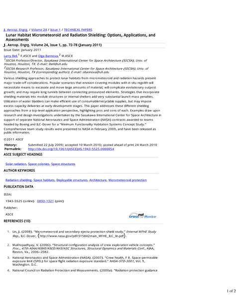 (PDF) Lunar Habitat Micrometeoroid and Radiation Shielding: Options ...