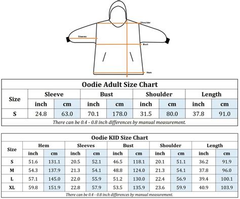 Size Chart Table