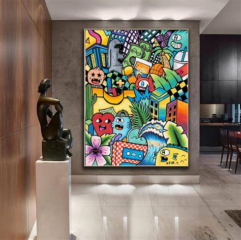 Vertical Colorful Street Art Painting Pop Art Print On | Etsy in 2021 | Graffiti wall art ...