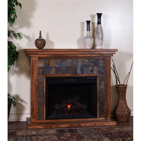 Sunny Designs Sedona Fireplace Media Console(28"FB) In Rustic Oak ...