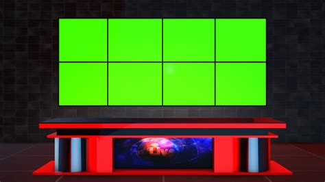 Royalty free sets Green screen virtual studio news desk - MTC TUTORIALS