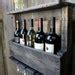 Reclaimed Wood Rustic Wine Rack Glass Holder with Shelf in