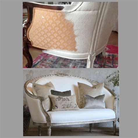 Project using chalk paint to revamp a French settee | Painting upholstered furniture, Repainting ...