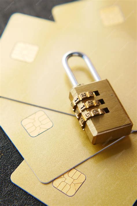 Premium Photo | Padlock on credit card internet data privacy information security concept