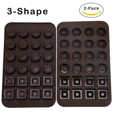 Webake 24-Cavity Silicone Chocolate Molds, Candy Molds, 2 Pack, 3 ...