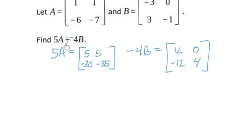 Linear combination of matrices - YouTube