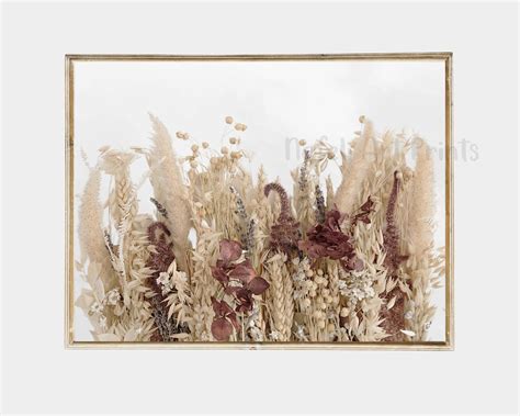 Dried Plants Farmhouse Rustic Printable Wall Art Dried Wildflowers Neutral Country Print Herbs ...