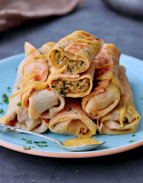 Savory Crepes With A Veggie Filling - Elavegan