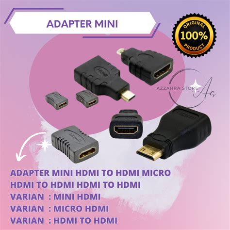 Jual adapter mini hdmi to hdmi micro hdmi to hdmi hdmi to hdmi | Shopee Indonesia