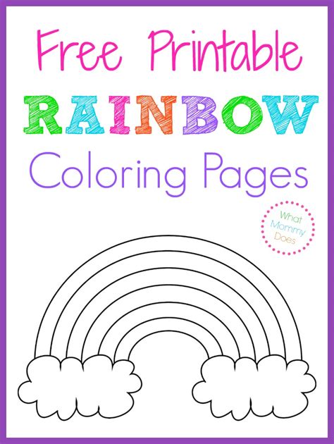free printable rainbow coloring pages for kids - free printable rainbow ...
