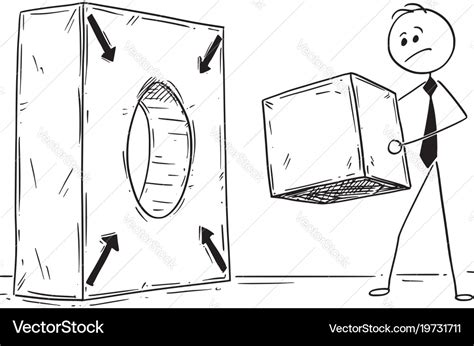 Conceptual cartoon of problem solving Royalty Free Vector