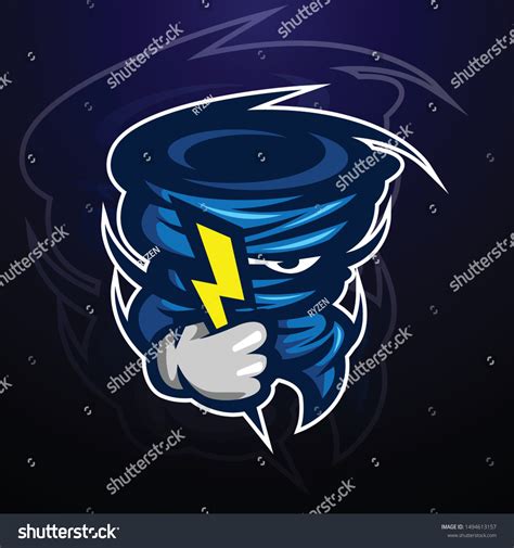 Sturm Tornado Maskottchen Logo-Konzept: Stock-Vektorgrafik (Lizenzfrei ...