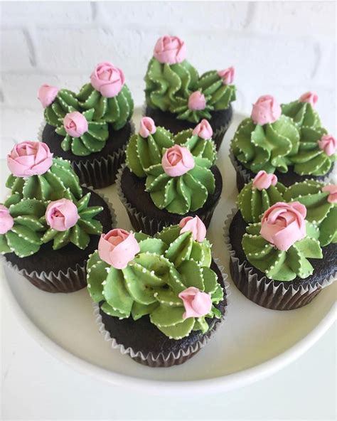 Kaktus Cupcakes, Succulent Cupcakes, Beautiful Cakes, Amazing Cakes, Cupcake Recipes, Dessert ...