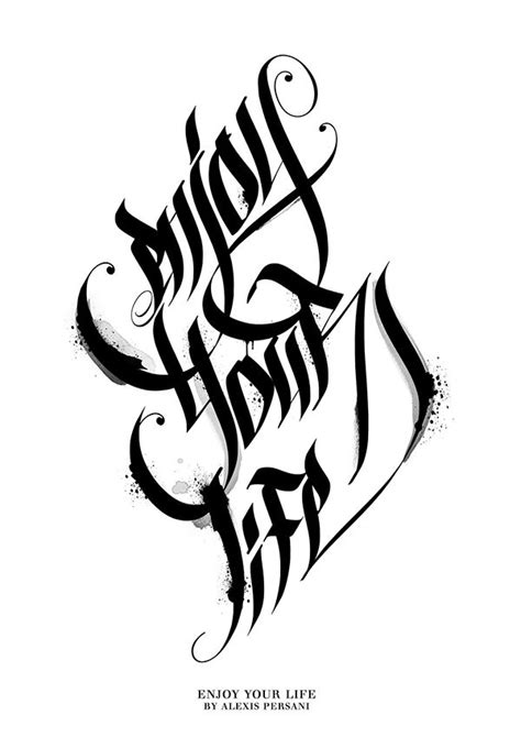 Black white Calligraphy /// by Alexis Persani | Graffiti lettering fonts, Tattoo lettering fonts ...