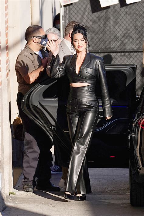 Katy Perry Rocks Cutout Leather Jumpsuit For ‘Jimmy Kimmel Live’ – Hollywood Life