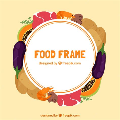 Free Vector | Food frame with vegetables and meat