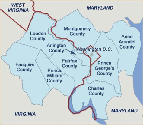 Map Of Washington Dc And Surrounding States - Printable Map