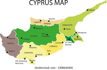 Vector Illustration Cyprus Map Country Maps Stock Vector (Royalty Free) 1308644404 | Shutterstock