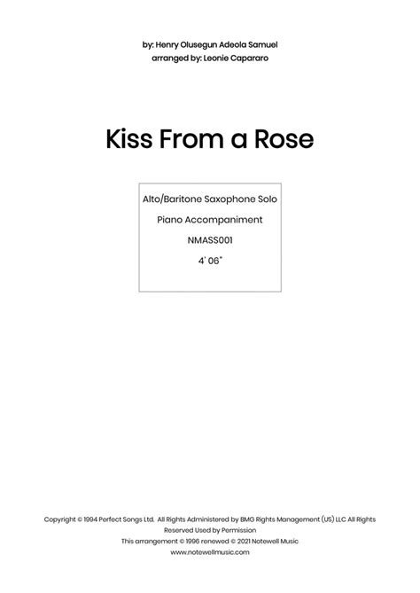 Kiss From A Rose Sheet Music | Seal | Instrumental Duet and Piano