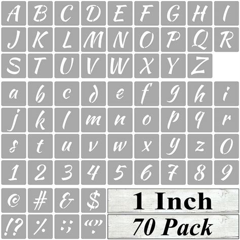 Buy 1 Inch Alphabet Letter Stencils for Painting - 70 Pack Letter and Number Stencil Templates ...