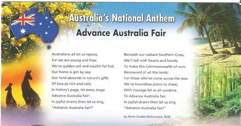 Marine Přes Andy australian national anthem Chci Centrum Odnést