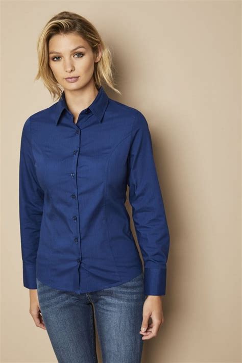 Women's Essentials Long Sleeve Shirt, Dark Blue | Simon Jersey