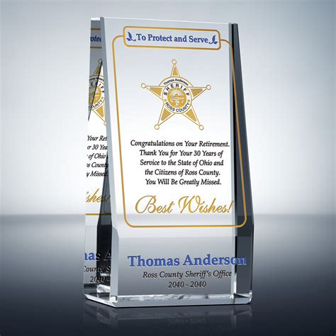 Sample Wording Ideas on Sheriff Retirement (#464-1) | Wording Ideas ...