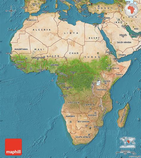 Africa Map And Satellite Image - United States Map