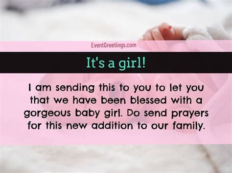 15 Baby Girl Announcement Quotes And Wordings – Events Greetings