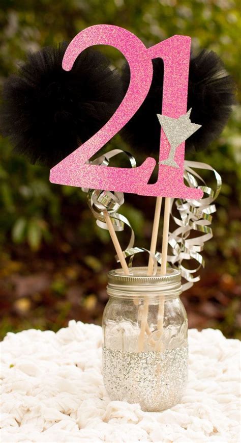 21st Birthday Centerpiece Party Decoration by GracesGardens … | 21st party decorations, 21st ...