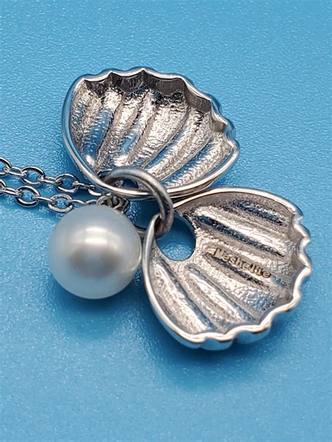 Clam Shell Necklace Pearl Necklace Sterling Silver - Etsy Singapore