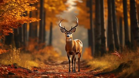 Premium AI Image | Animals Life on the fall season forest autumn color ...