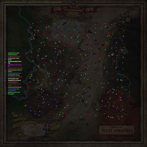 Map of water bodies made with Mappalachia : r/fo76