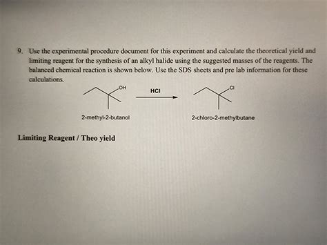 Solved 9. Use the experimental procedure document for this | Chegg.com