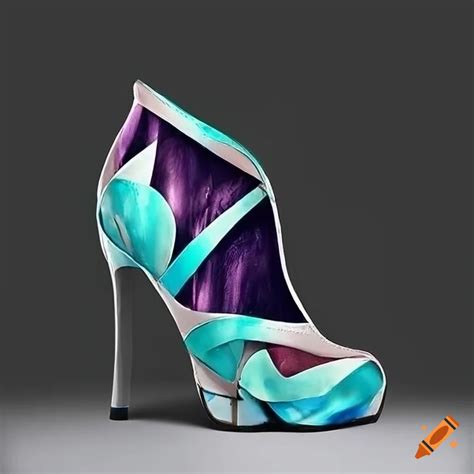 Abstract art design of futuristic women's heels on Craiyon